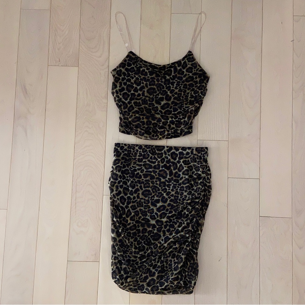 Just Polly Cheetah Print Skirt Set